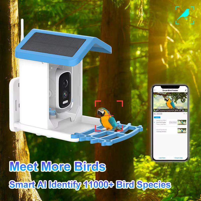 Nestavio Smart Bird Feeder — Caméra IA 4MP Solaire